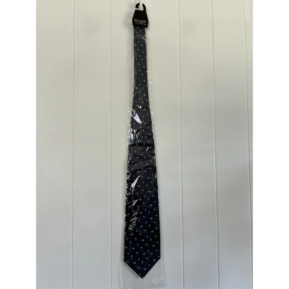 Hangzhou Silk Mens Navy Blue Panda Print 100% Silk Necktie Whimsical Novelty Tie